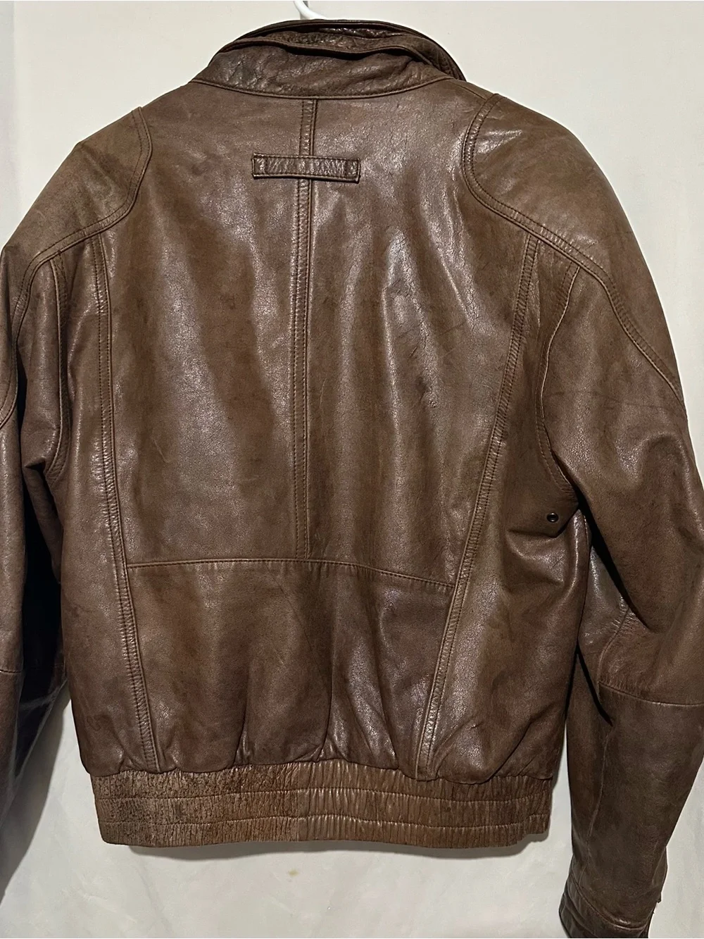 Vintage Reeds Sports ware Brown Leather Bomber Jacket - Men's
